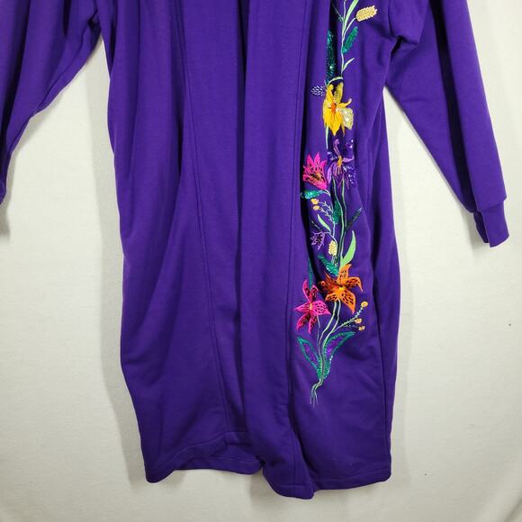 Vintage Lacy Afternoon Overcoat L Embellished Robe Lace Art To Wear Grandma - Picture 16 of 16